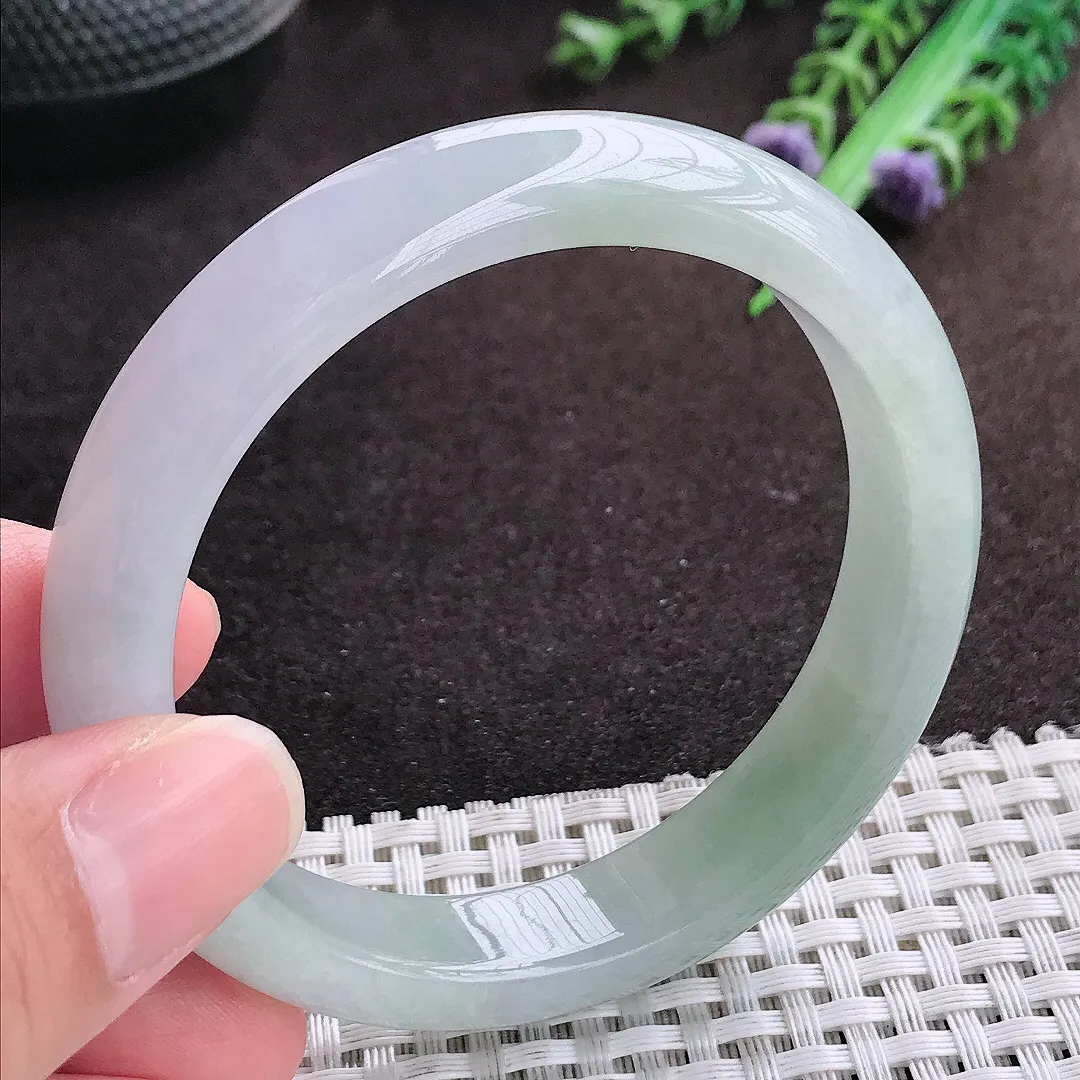 自然光56/12.5/7.9老坑冰胶水灵冰晴手镯宽边翡翠玉镯手环