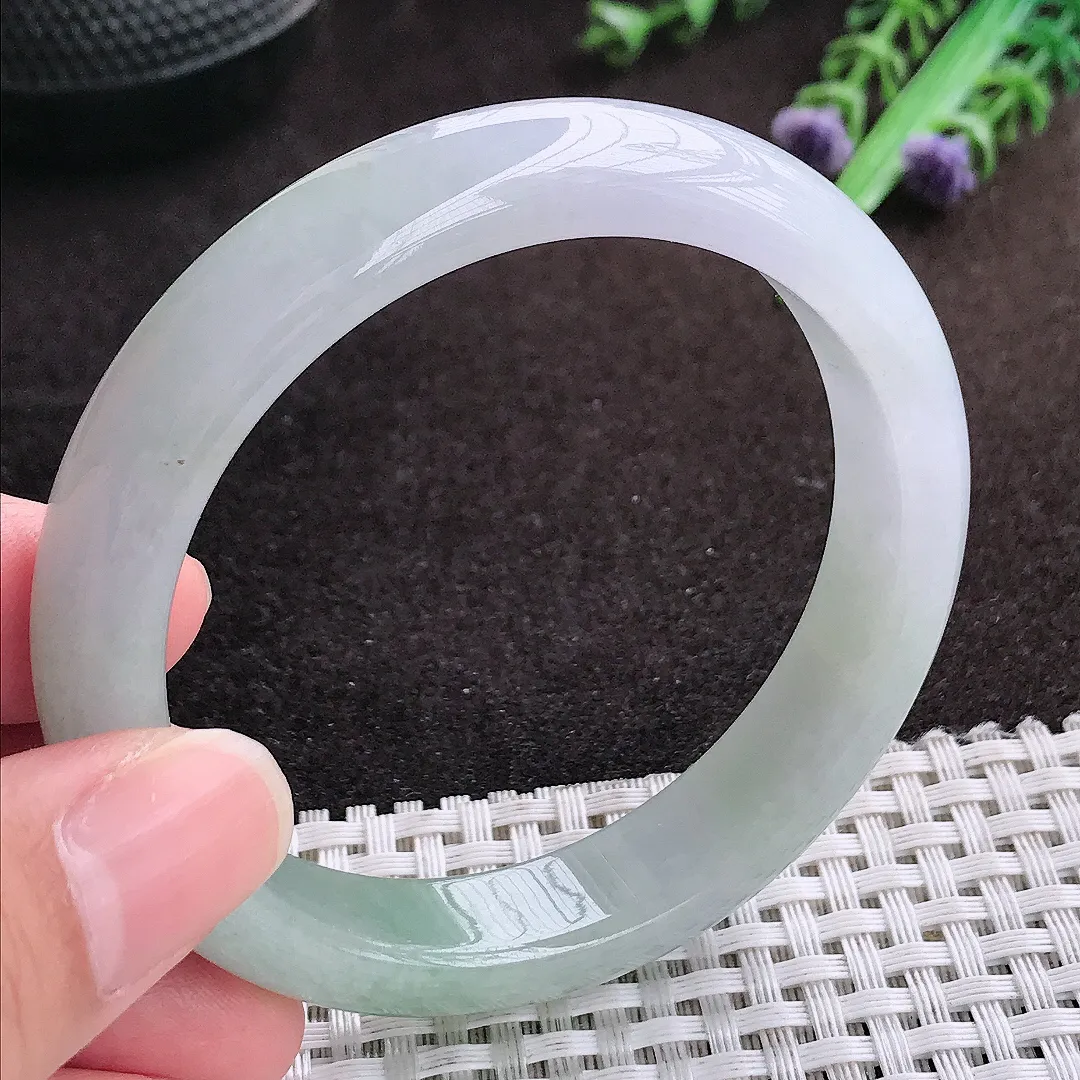 自然光56/12.5/7.9老坑冰胶水灵冰晴手镯宽边翡翠玉镯手环