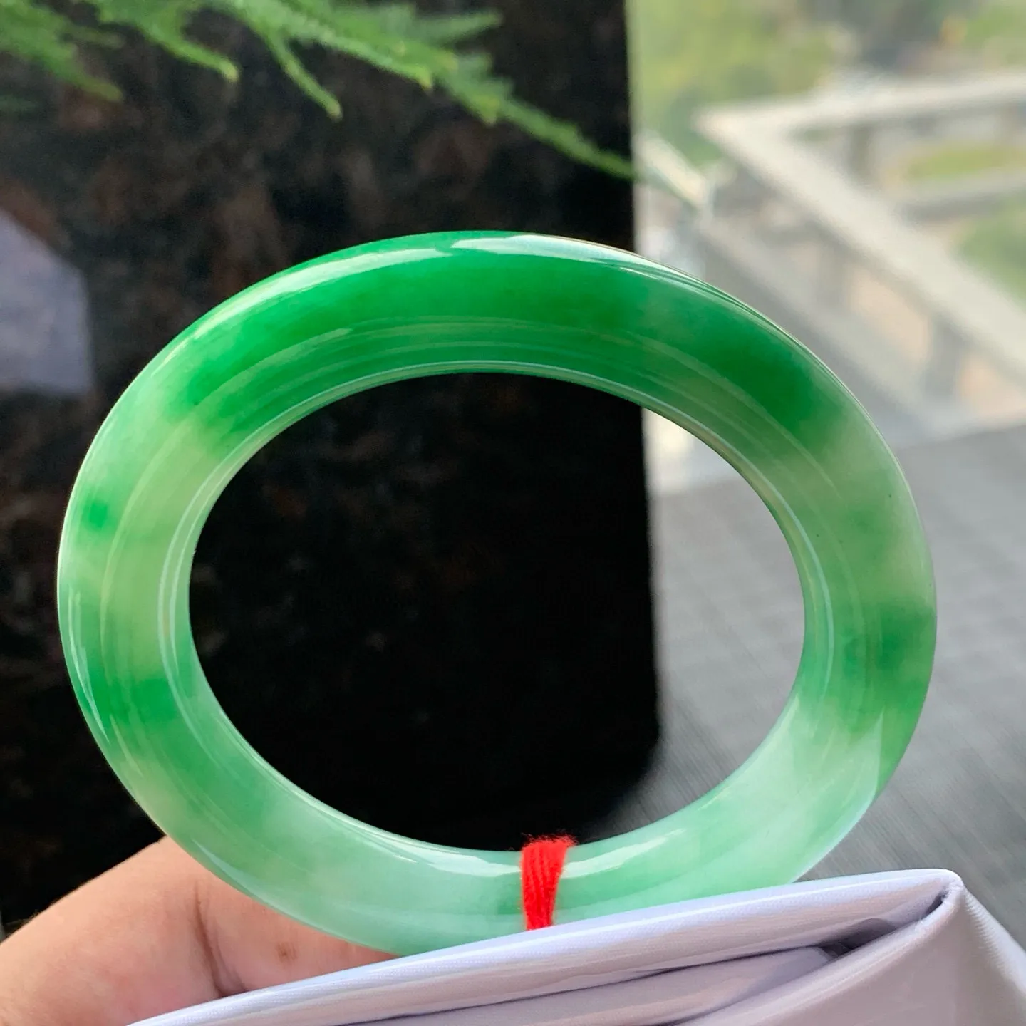 圆条一大节阳绿 无瑕 尺寸:55.1/10.5/11.1 色好