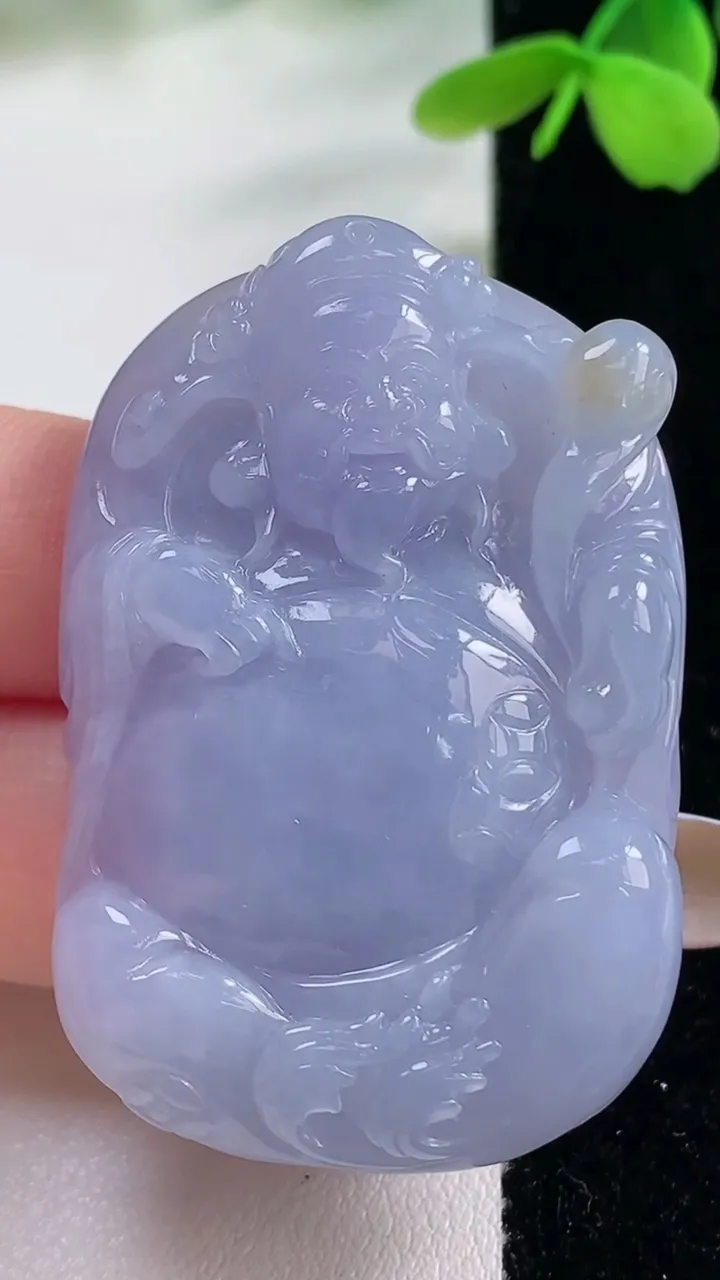 天然A货翡翠紫罗兰财神爷吊坠，尺寸47.2-31.6-8，重量:28.91g
11月2日