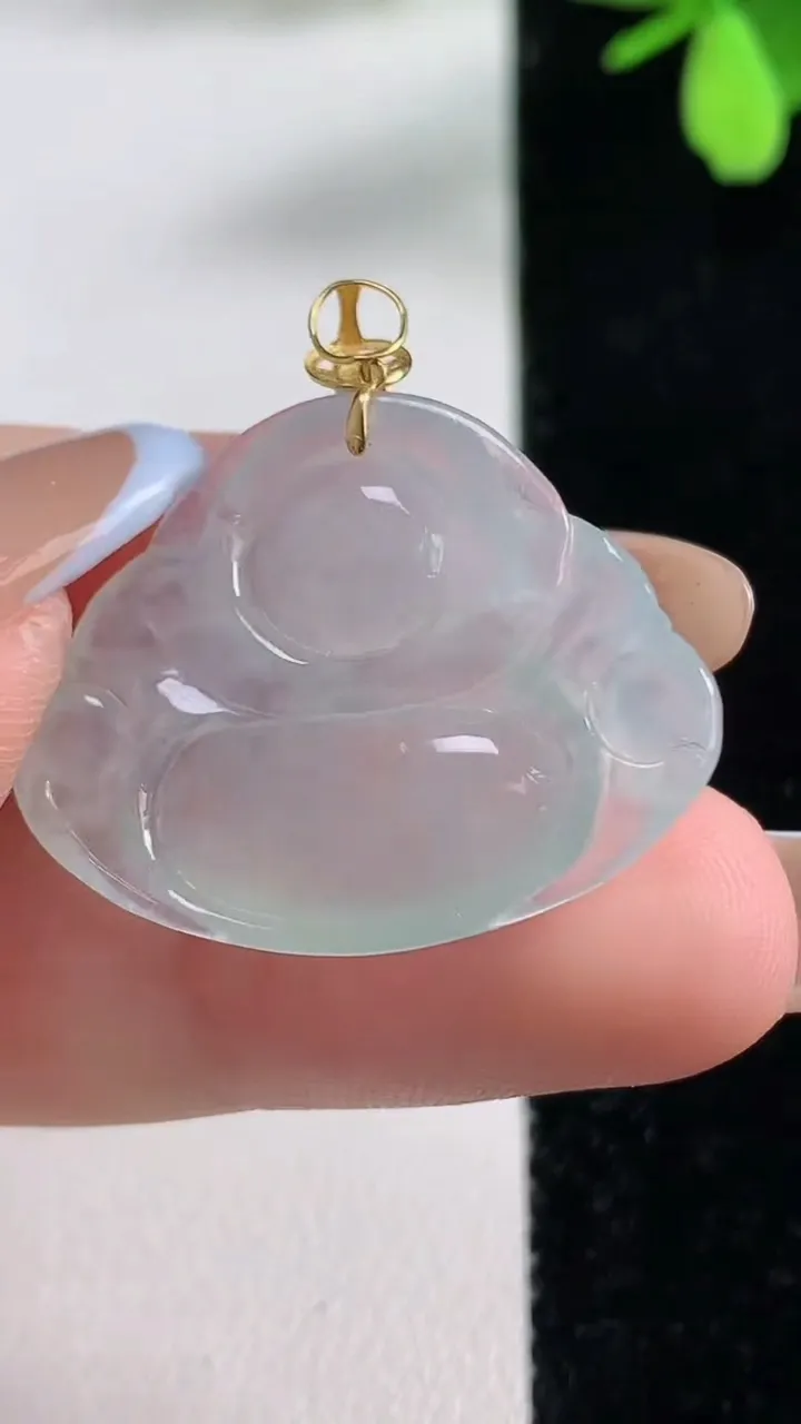 天然A货翡翠佛公吊坠，尺寸23.4-29-4.8，重量:4.95g
11月4日