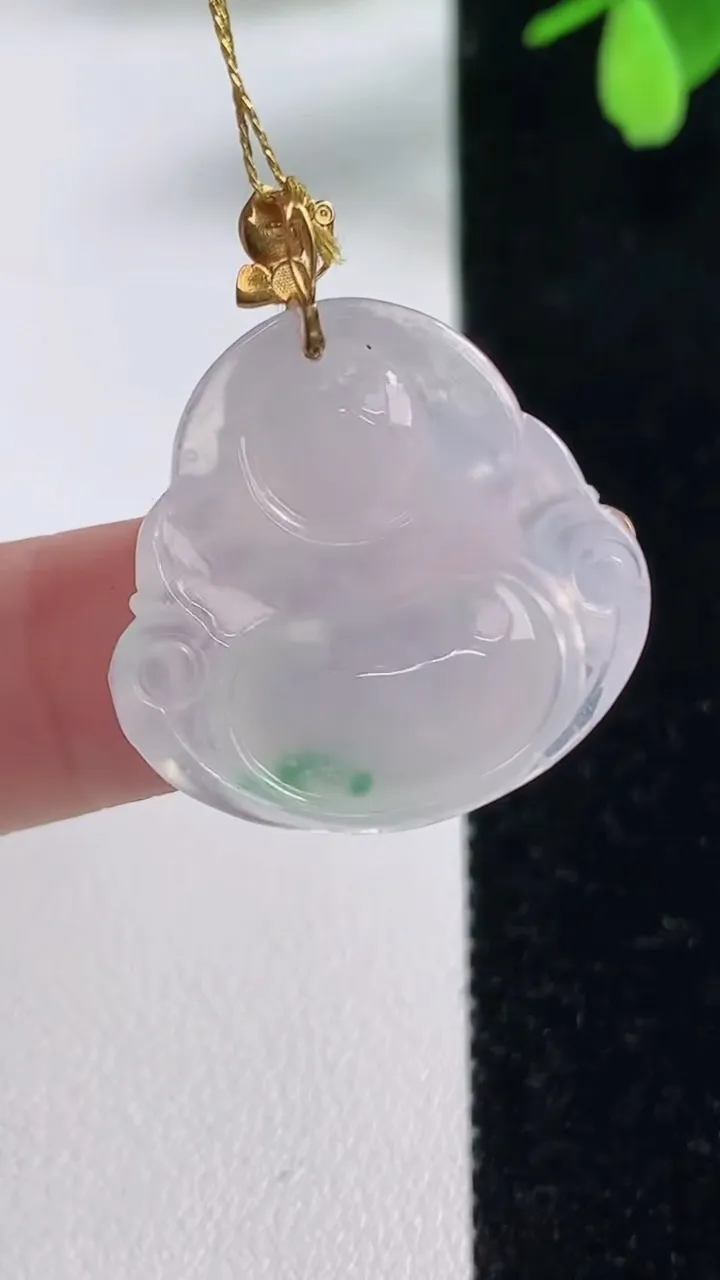 天然A货翡翠佛公吊坠，尺寸23-24.6-5.6，重量:4.86g
11月4日