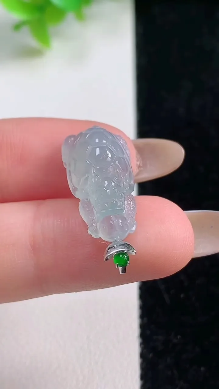 天然A货翡翠龙龟吊坠，尺寸20.8-11.2-6，重量:2.20g
11月6日