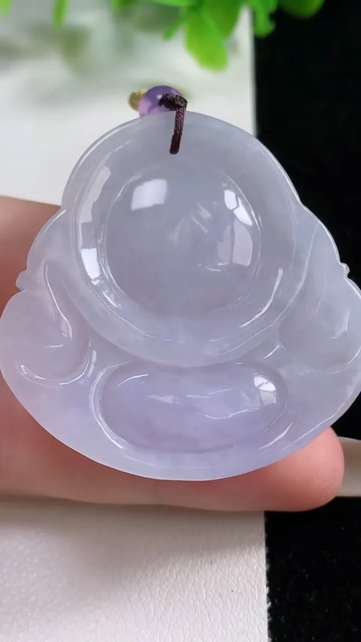 天然A货翡翠冰种紫罗兰佛公吊坠，尺寸43.4-43.5-12.9，重量:36.54g
11月6日