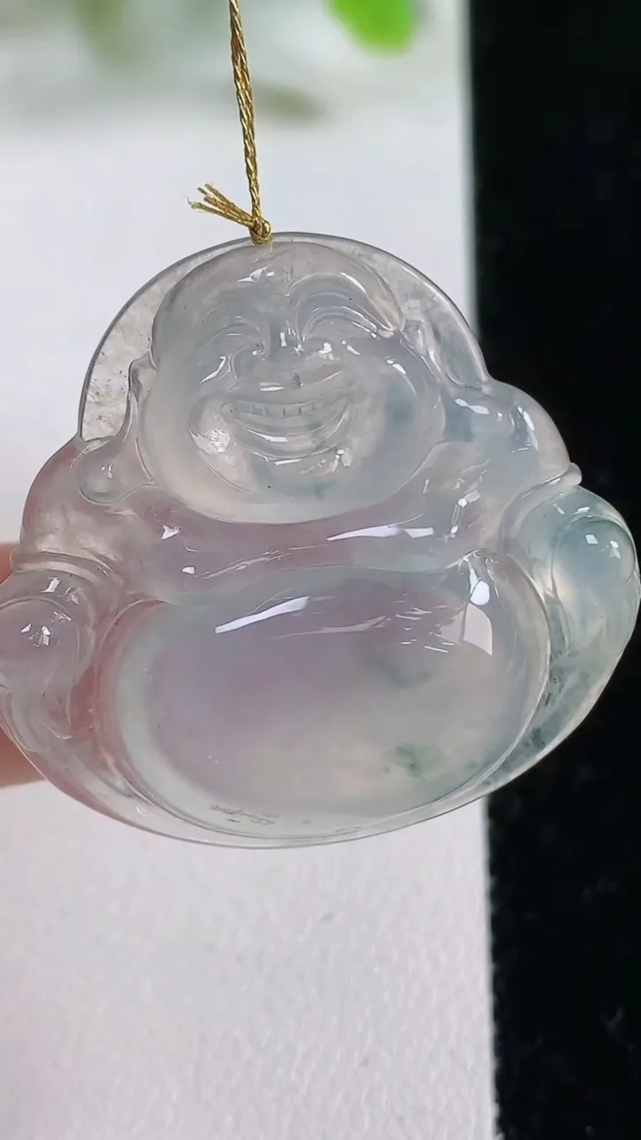 天然A货翡翠种飘花佛公吊坠，尺寸31.8-34.3-6.5，重量:10.00g
11月6日