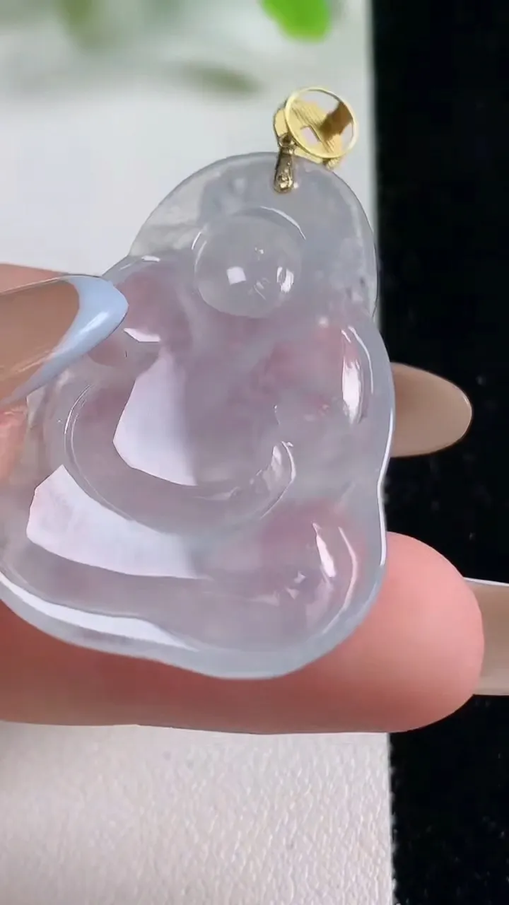 天然A货翡翠种白冰财神爷吊坠，尺寸42-27.2-5.8，重量:11.52g
11月6日