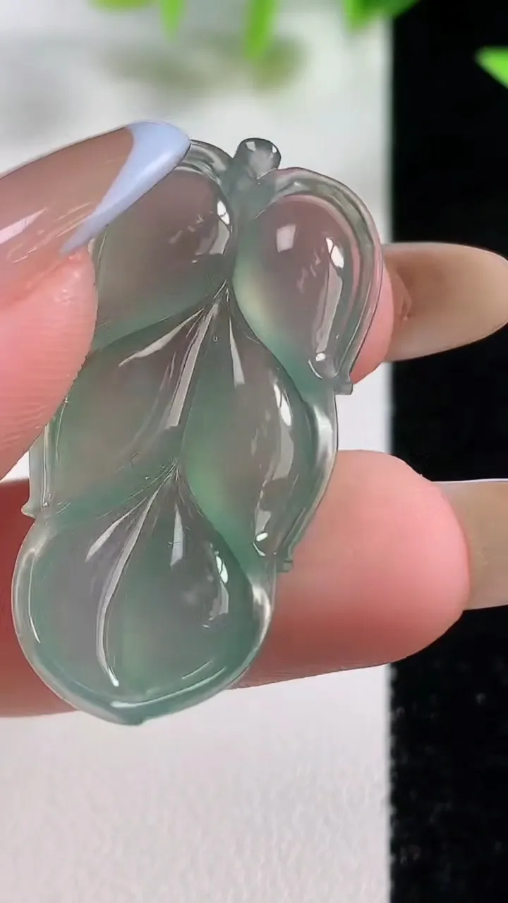 天然A货翡翠金枝玉叶 叶子镶嵌件，尺寸36.5-17.9-4.9，重量:5.47g
11月9日