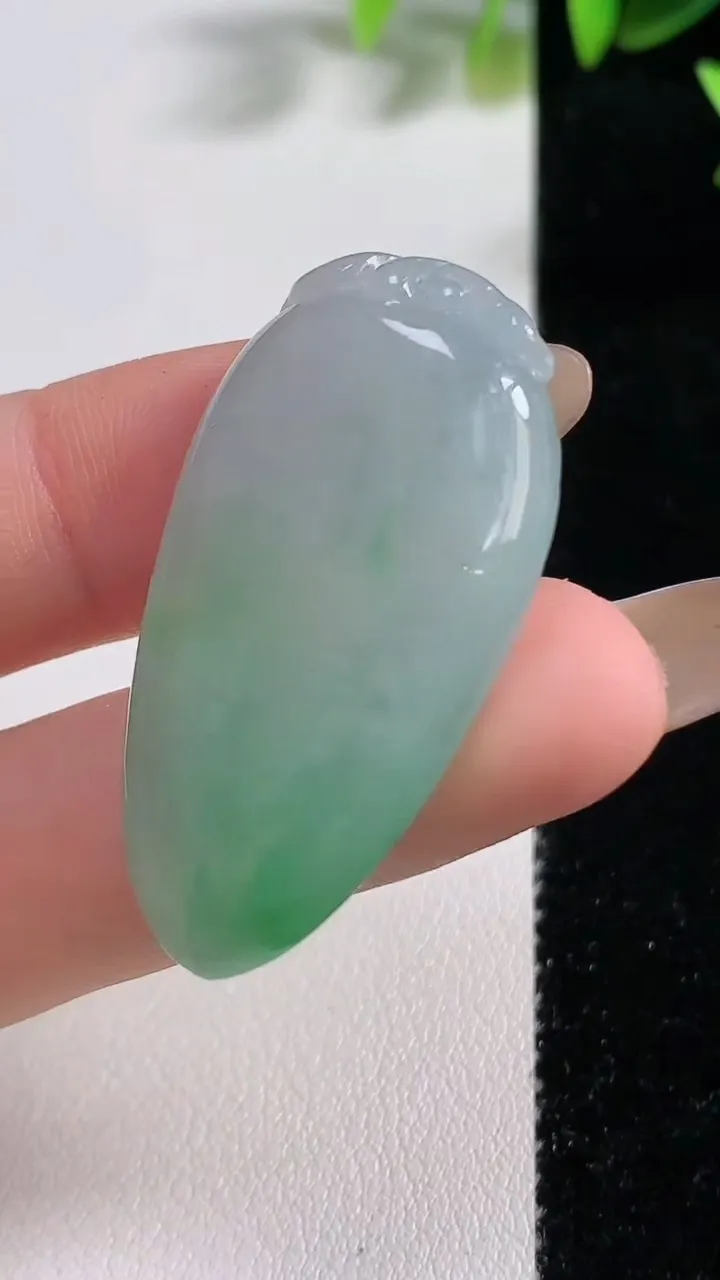 天然A货翡翠福瓜吊坠，尺寸39.5-20.6-6，重量:10.62g
11月9日