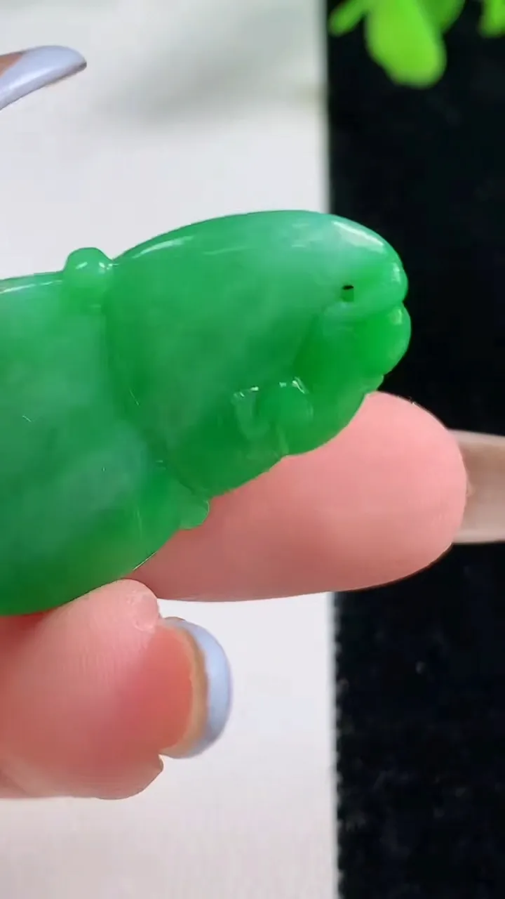 天然A货翡翠葫芦吊坠，尺寸35.6-20.2-6.3，重量:8.57g
11月9日