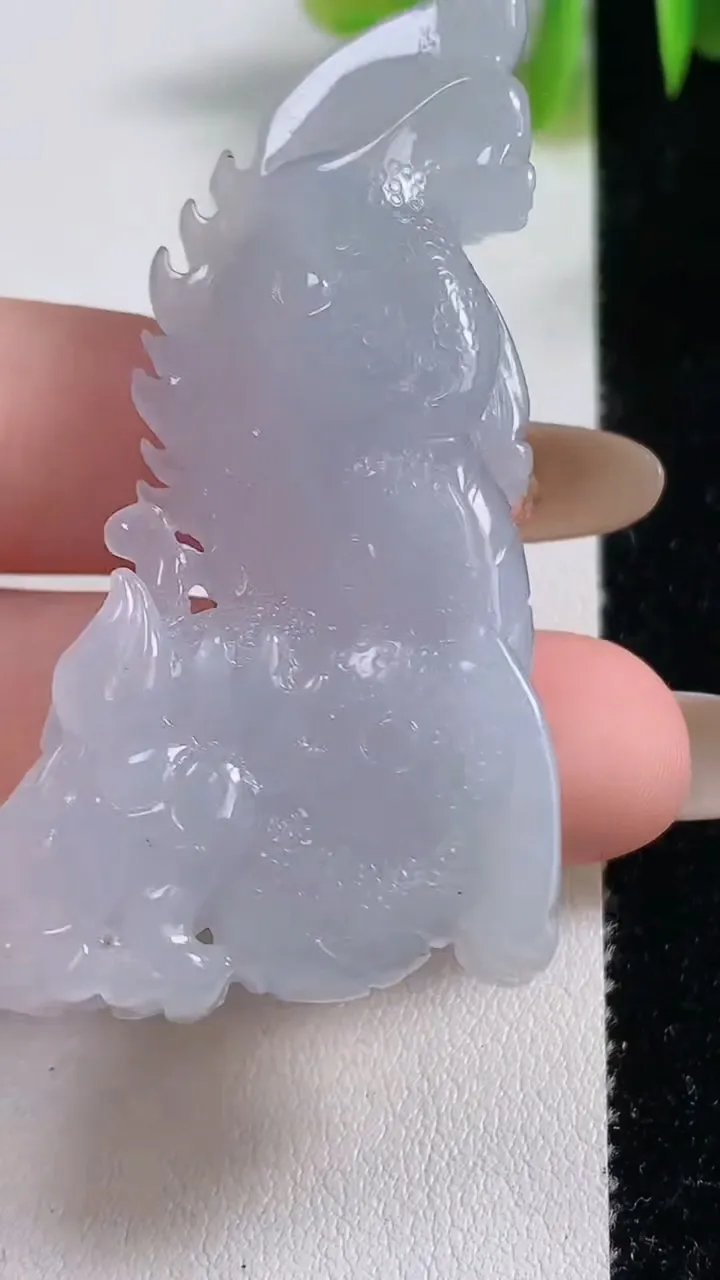 天然A货翡翠冰种紫罗兰貔貅吊坠，尺寸54.4-29-12，重量:31.24g
11月9日