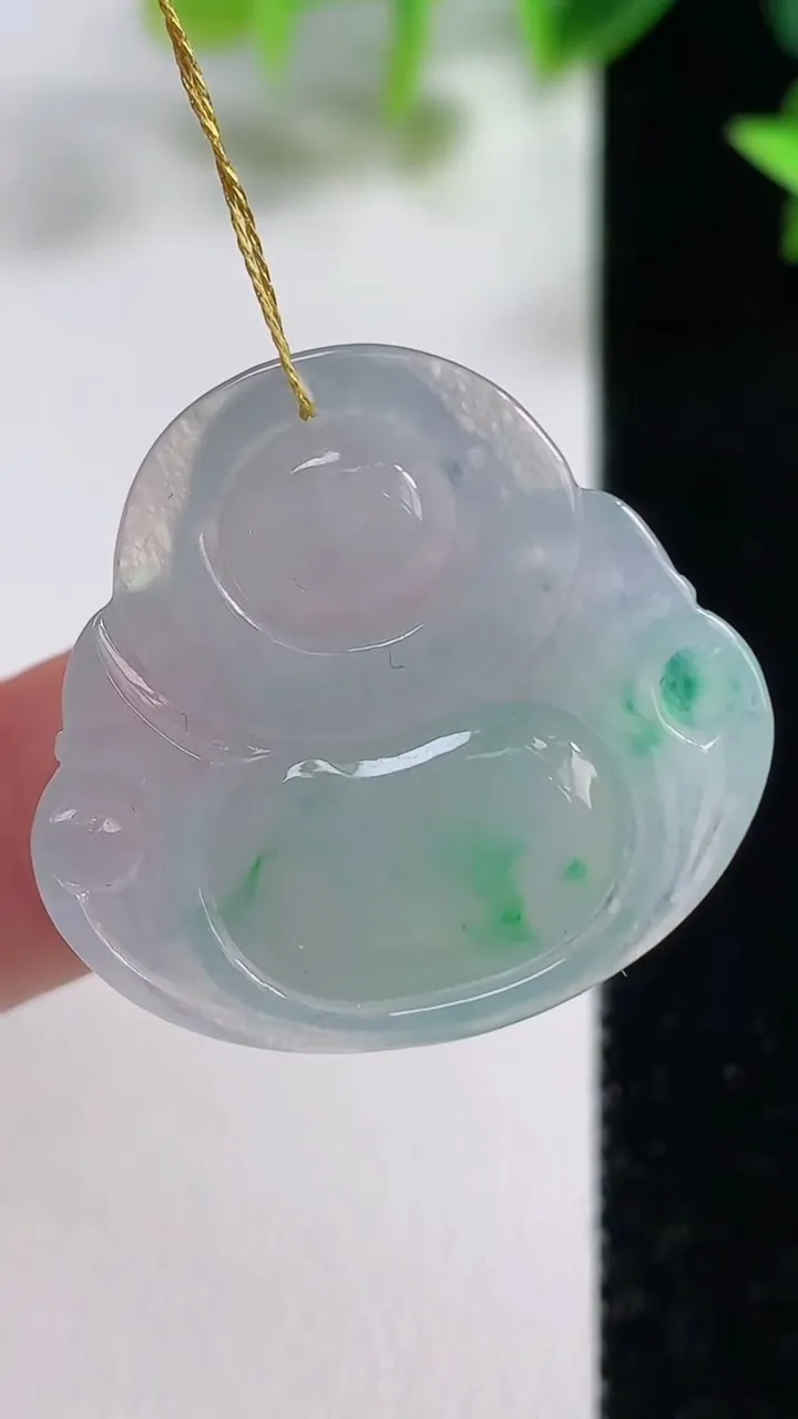 天然A货翡翠佛公吊坠，尺寸26.6-28.3-5.7，重量:6.41g
11月9日