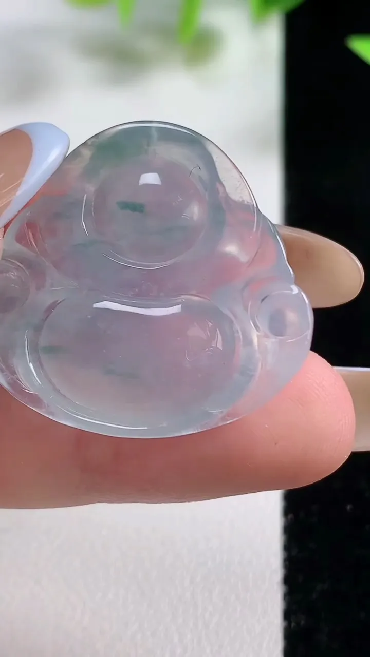 天然A货翡翠冰种飘花佛公吊坠，尺寸27-29.4-6.1，重量:6.50g
11月9日