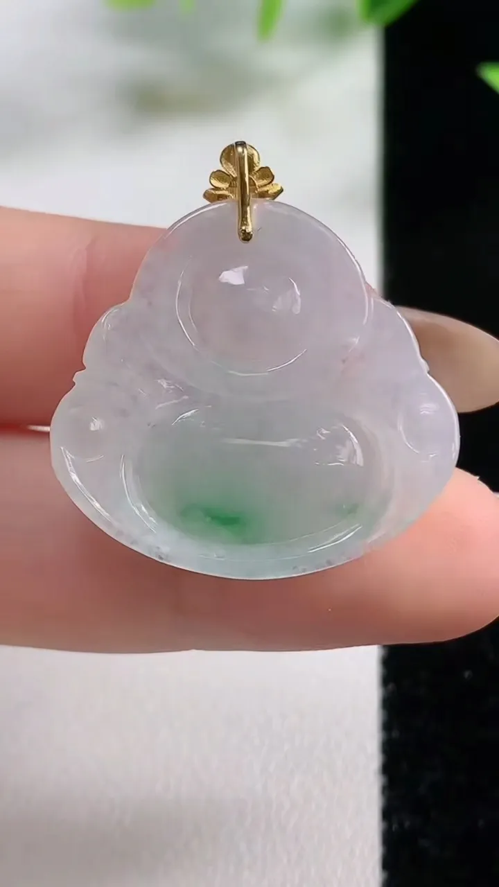 天然A货翡翠佛公吊坠，尺寸25.5-27-5.3，重量:5.49g
11月9日