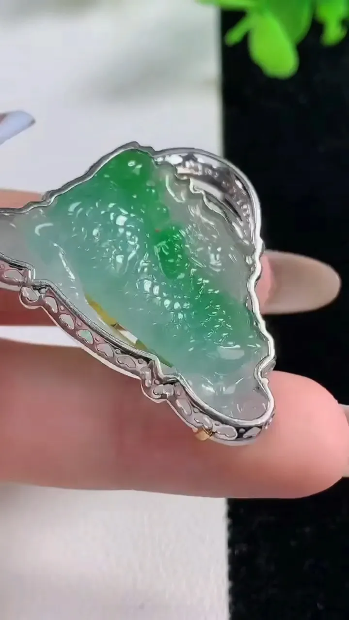 天然A货翡翠麒麟吊坠，尺寸28.7-22.8-37.3-8.8，重量:11.46g
11月9日