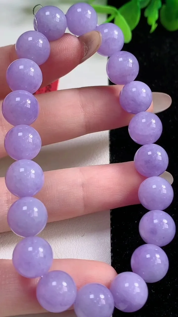 天然A货翡翠种紫罗兰圆珠手串20颗，尺寸10，重量:33.93g11月9日
工厂直销收藏佳品,种好水