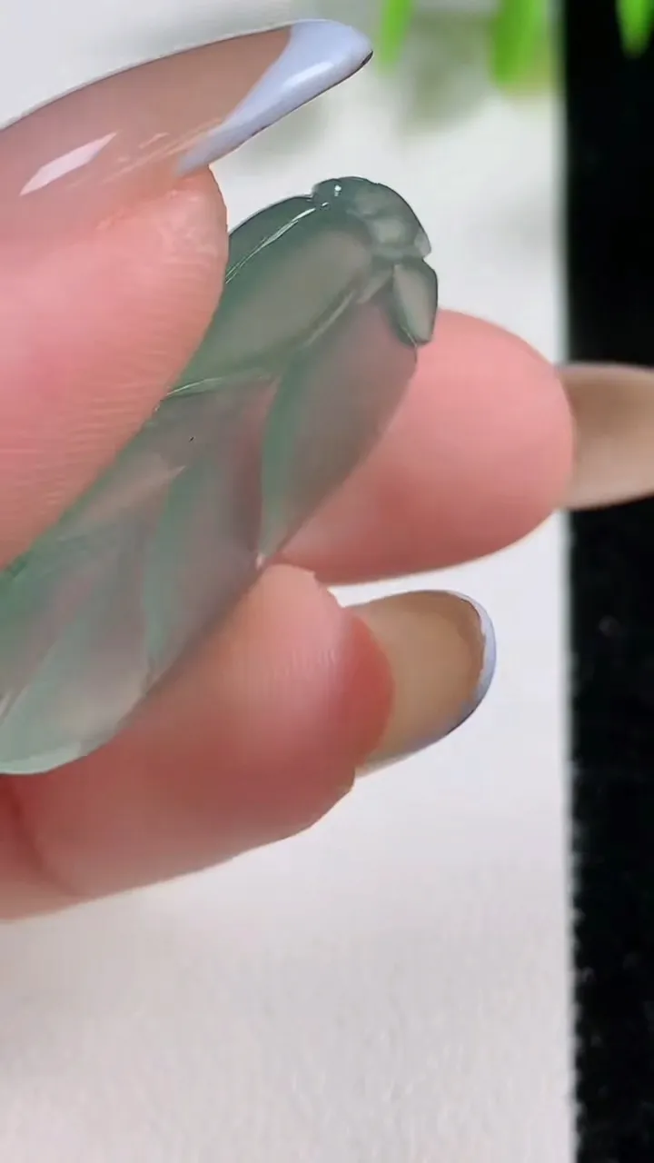 天然A货翡翠金枝玉叶 叶子镶嵌件，尺寸30.8-17.4-3.6，重量:3.76g
11月10日