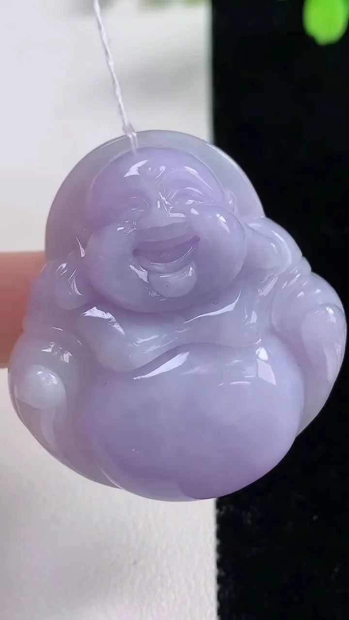 天然A货翡翠冰种紫罗兰佛公吊坠，尺寸41.6-29.3-12，重量:29.75g
11月10日