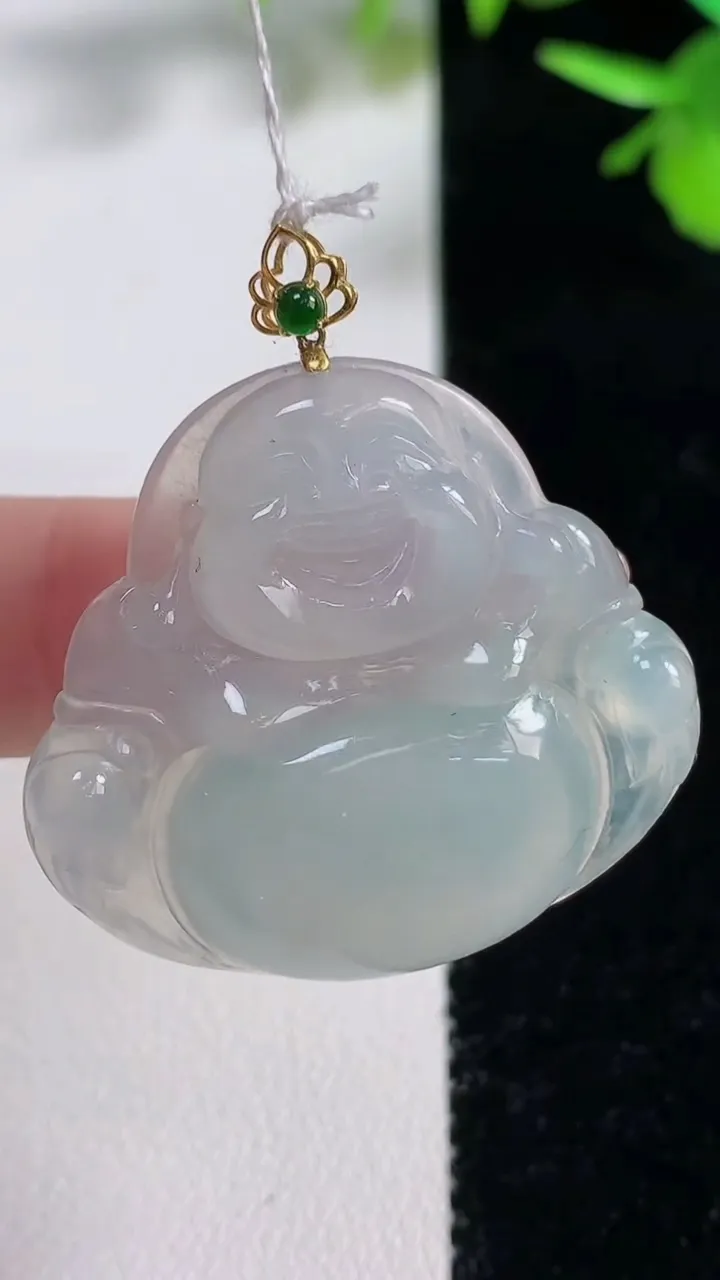 天然A货翡翠佛公吊坠，尺寸30.5-33.8-5.8，重量:9.13g
11月10日