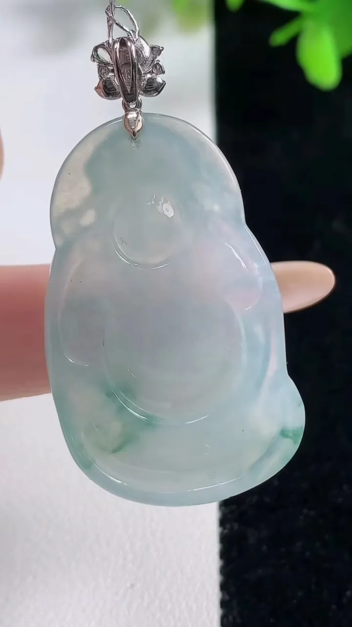 天然A货翡翠种飘花财神爷吊坠，尺寸38.4-23.5-6.1，重量:10.54g
11月11日