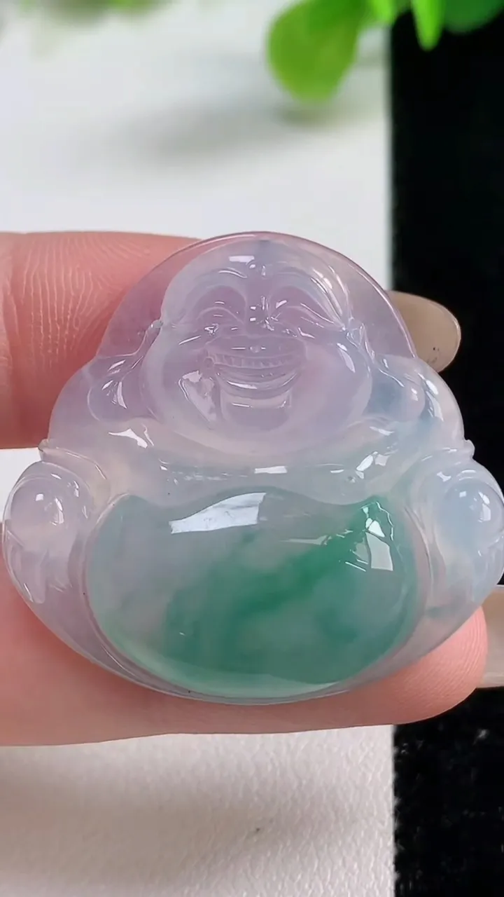 天然A货翡翠种飘花佛公吊坠，尺寸32-34.4-6，重量:10.05g
11月12日