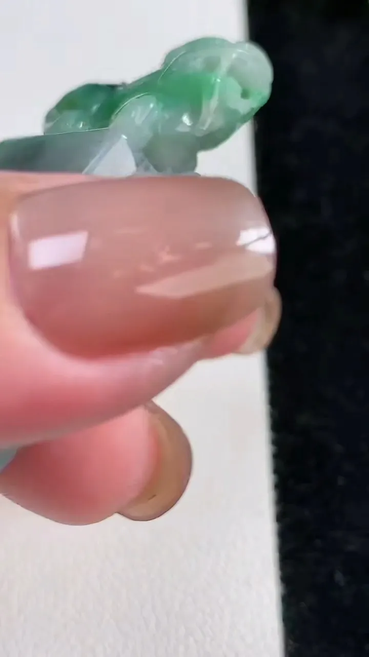 天然A货翡翠貔貅印章，尺寸53.5-25-12，重:41.61g
11月13日