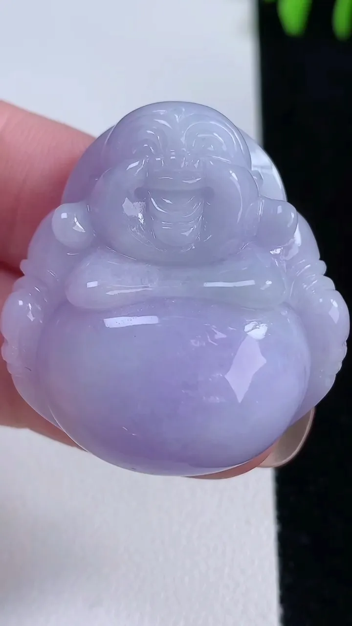 天然A货翡翠紫罗兰佛公吊坠，尺寸34.6-33.2-12.6，重量:26.50g
11月14日