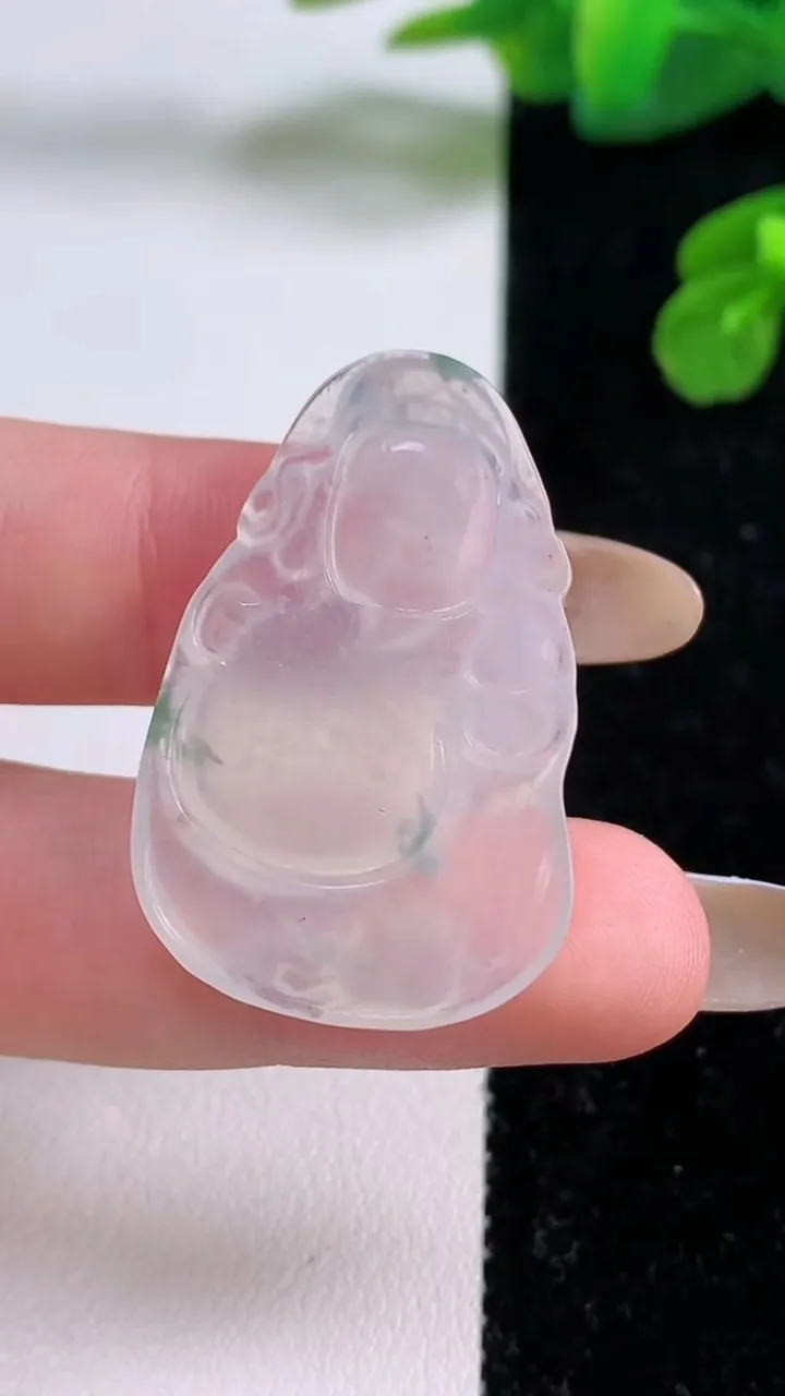 天然A货翡翠冰种飘花财神爷吊坠，尺寸35.4-23-4.4，重量:5.97g
11月17日