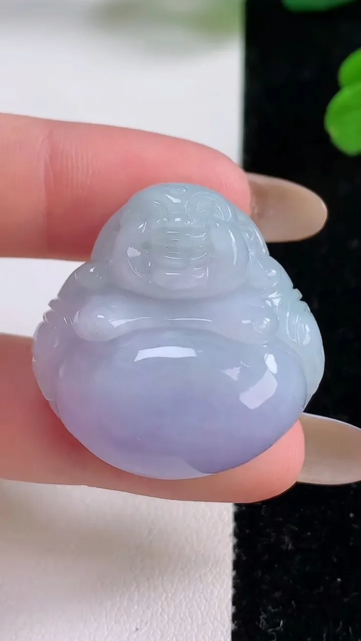 天然A货翡翠紫罗兰佛公吊坠，尺寸30-29.8-12.7，重量:20.42g
11月18日