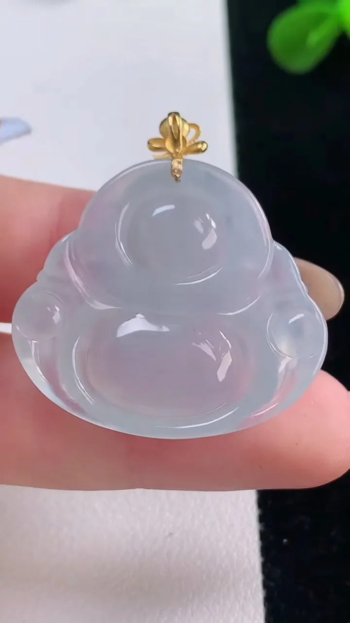 天然A货翡翠佛公吊坠，尺寸28.6-31-5.8，重量:8.12g
11月19日