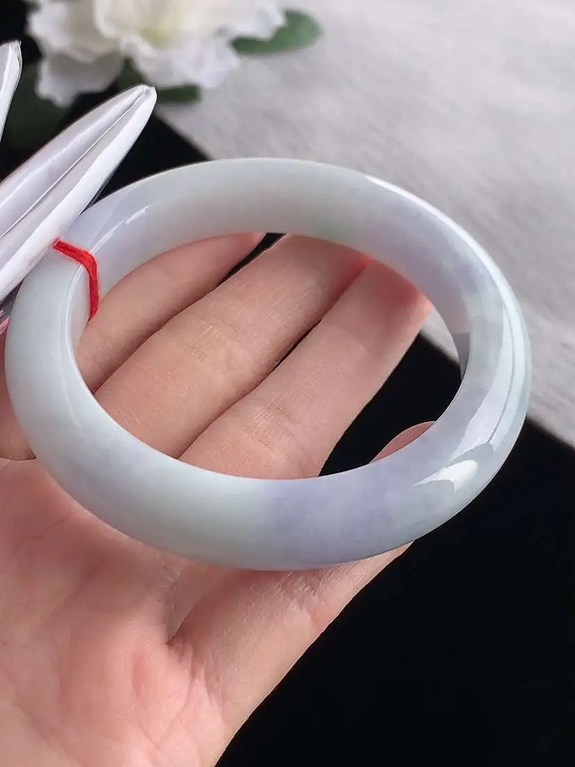 a货翡翠老坑冰种紫罗兰厚装正装正圈手镯55-56圈口  尺寸55.7×11.4×9.3mm 1119