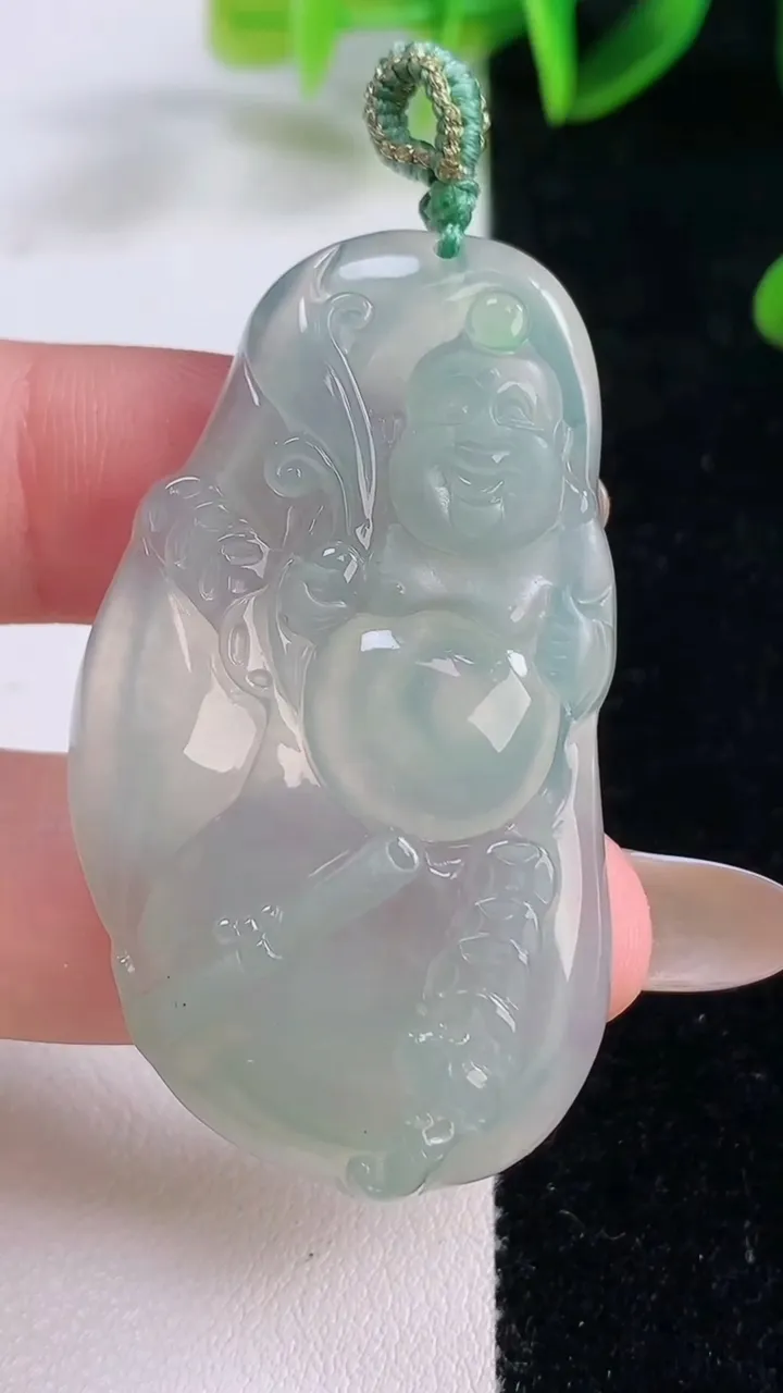 天然A货翡翠布袋佛吊坠，尺寸49.8-27.7-6，重量:16.69g
11月20日