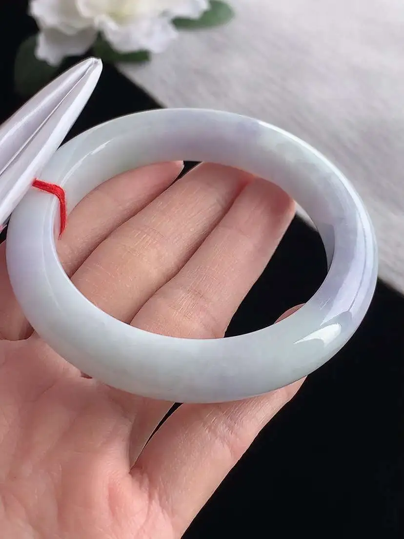 a货翡翠老坑冰种紫罗兰厚装正装正圈手镯55-56圈口  尺寸55.7×11.4×9.3mm 1119