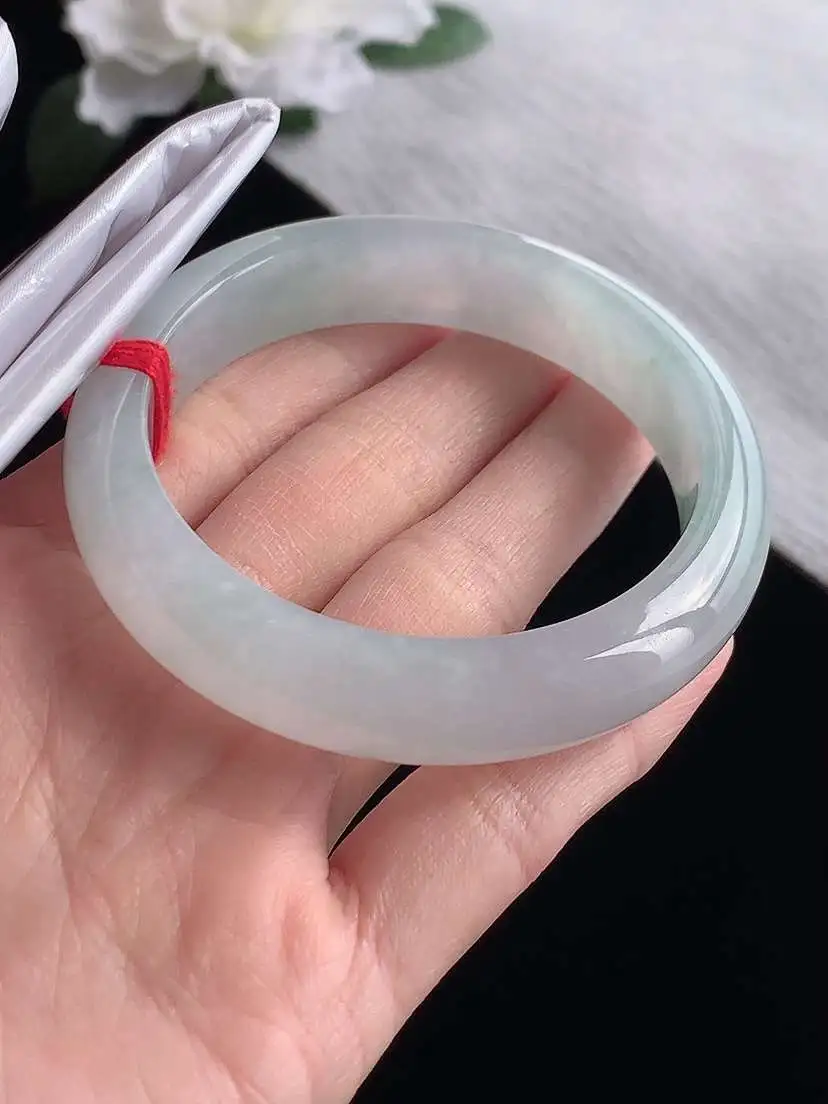 a货翡翠老坑冰种晴水正装正圈手镯54-55圈口  尺寸54.8×12.6×7.8mm 1119