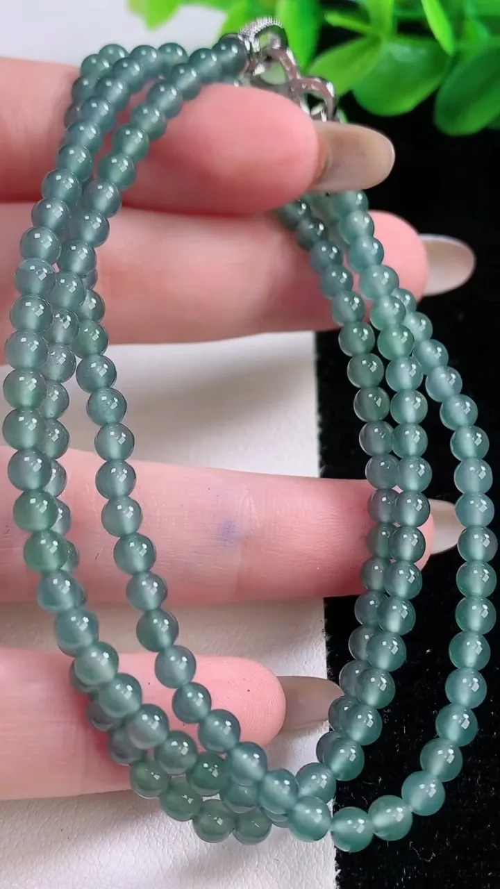 天然A货翡翠小米珠项链，尺寸4-150颗，重:17.46g11月22日
工厂直销收藏佳品,种好水足，