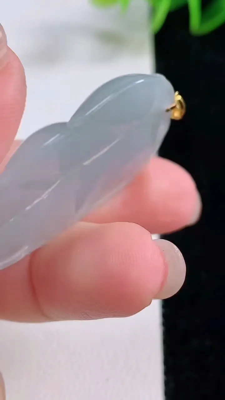 天然A货翡翠金枝玉叶 叶子吊坠，尺寸40.8-23.3-5.3，重量:9.87g
11月23日