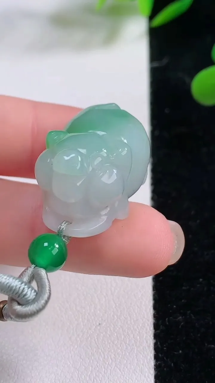 天然A货翡翠生肖猪吊坠，尺寸23.5-16.6-15，重:12.56g
11月24日