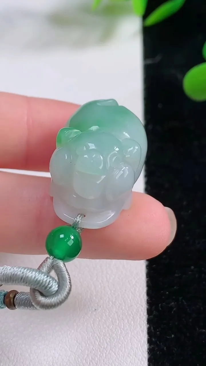 天然A货翡翠生肖猪吊坠，尺寸23.5-16.6-15，重:12.56g
11月24日