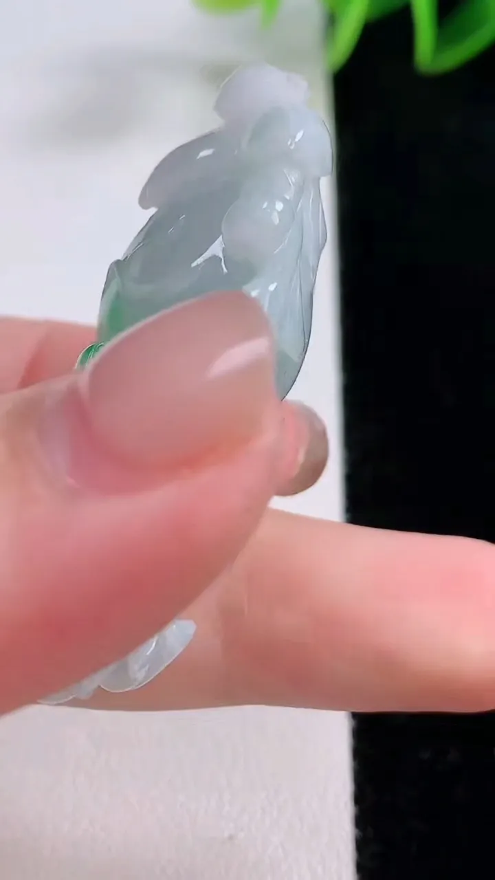 天然A货翡翠葫芦吊坠，尺寸45.2-26.3-15.4，重量:23.48g
11月24日