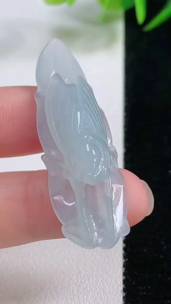 天然A货翡翠一鸣惊人吊坠，尺寸49.5-15.3-10.3，重量:7.39g
11月25日