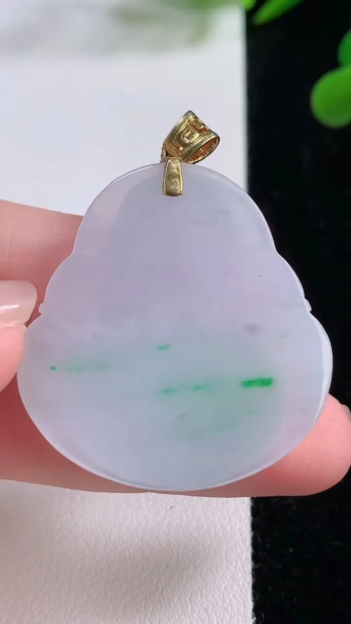 天然A货翡翠佛公吊坠，尺寸35-33.7-5.6，重量:10.92g
11月25日