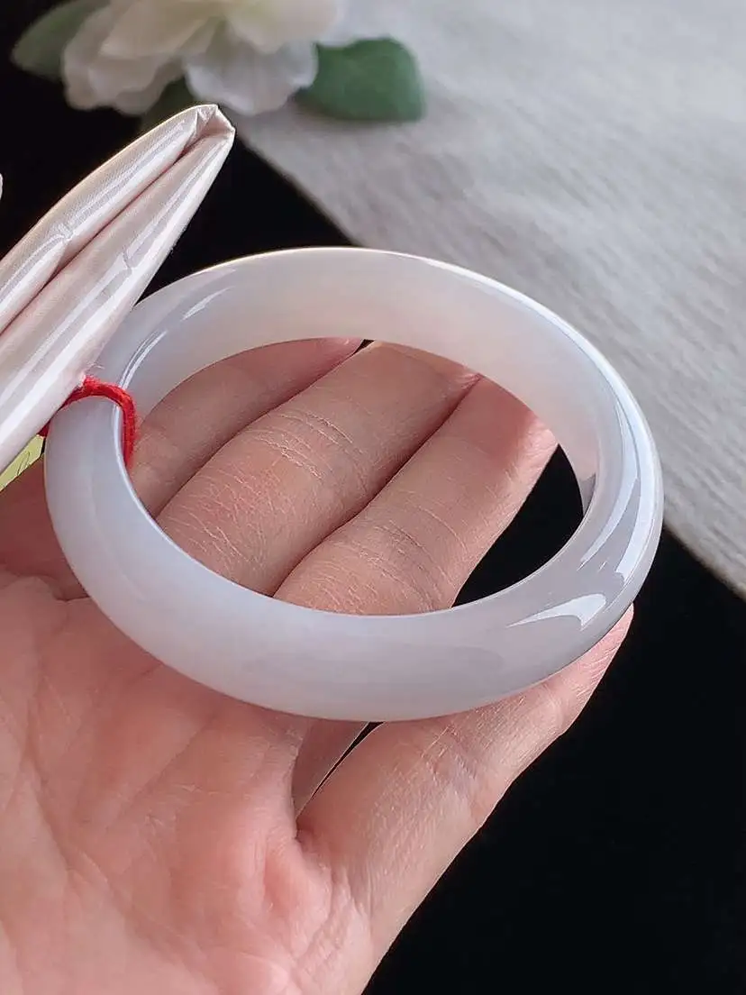 a货翡翠老坑冰种紫罗兰正装正圈手镯52-53小圈口 尺寸52.3×11.5×8.3mm 1125