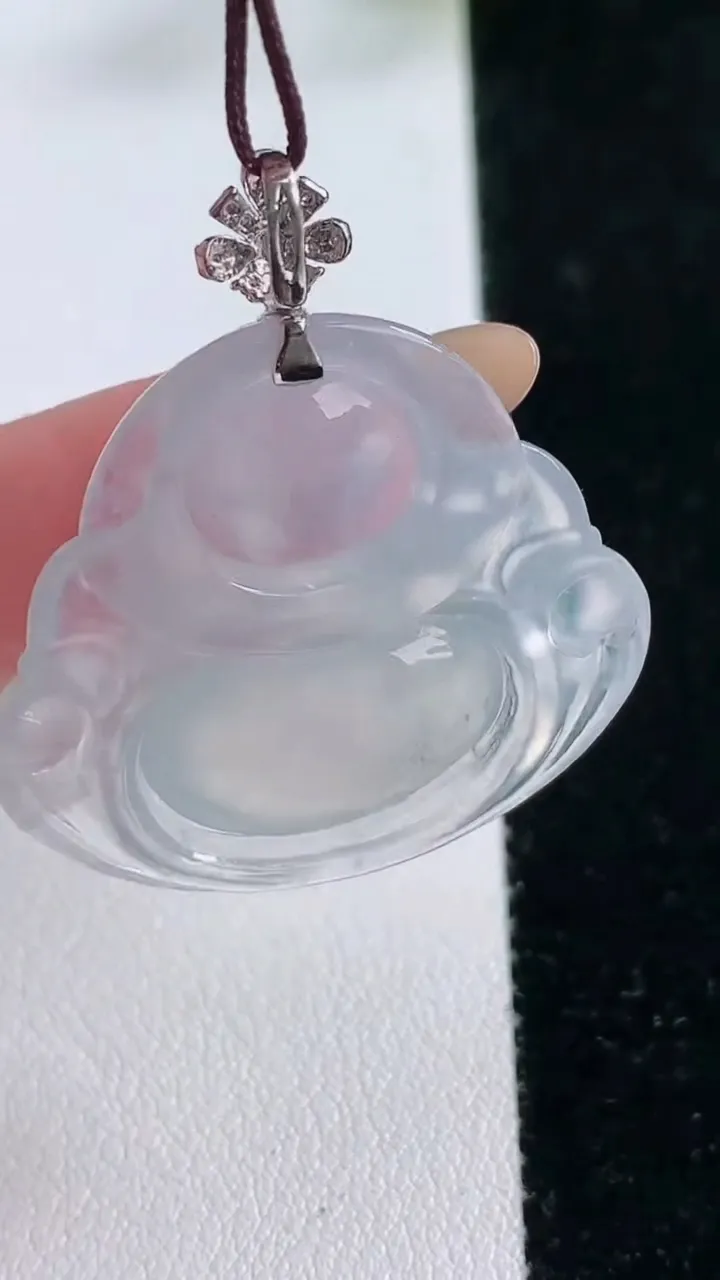 天然A货翡翠种紫罗兰佛公吊坠，尺寸30-32.3-5.9，重量:8.59g
11月26日