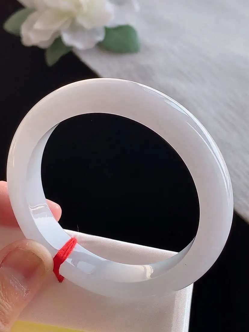 a货翡翠老坑冰种紫罗兰正装正圈手镯52-53小圈口 尺寸52.3×11.5×8.3mm 1125