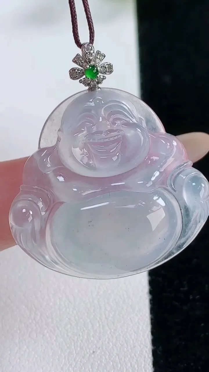 天然A货翡翠种紫罗兰佛公吊坠，尺寸30-32.3-5.9，重量:8.59g
11月26日