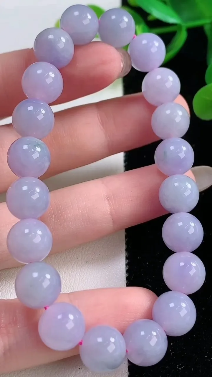 天然A货翡翠紫罗兰圆珠手串，尺寸9.6-9-20颗，重量:有30.92g11月26日
工厂直销收藏佳