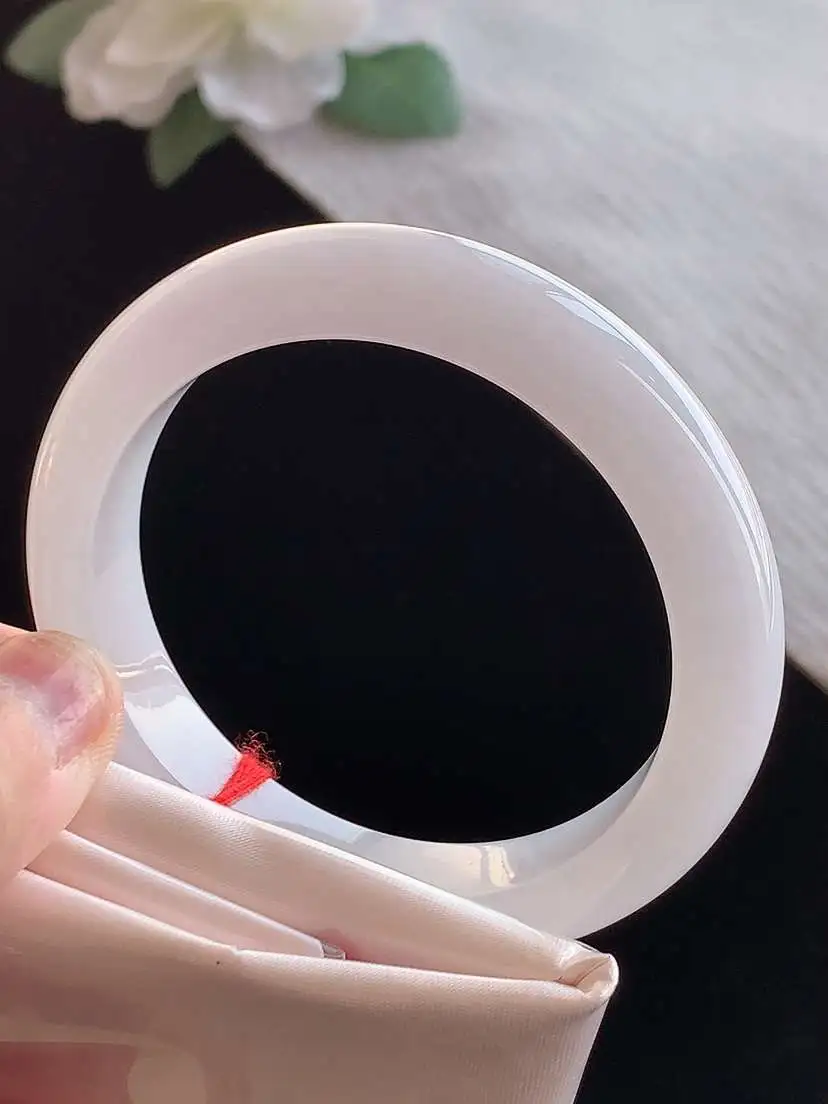 a货翡翠老坑冰种紫罗兰正装正圈手镯52-53小圈口 尺寸52.3×11.5×8.3mm 1125