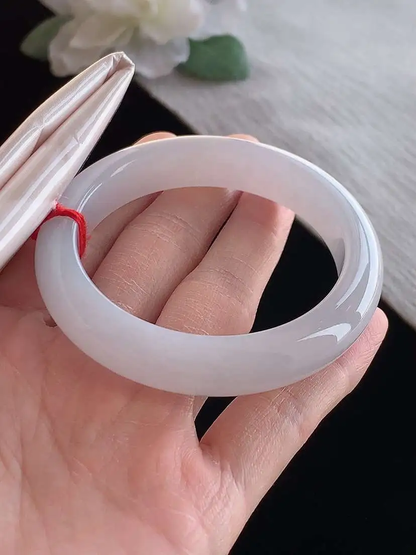 a货翡翠老坑冰种紫罗兰正装正圈手镯52-53小圈口 尺寸52.3×11.5×8.3mm 1125