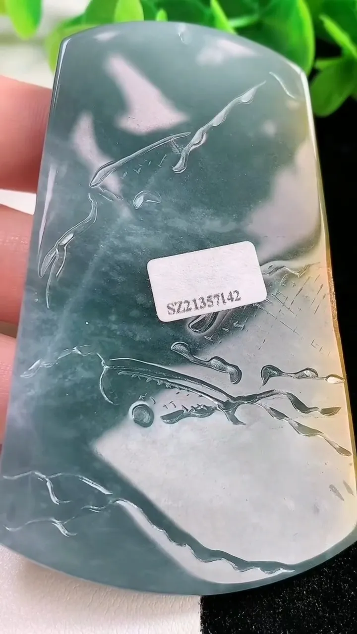 天然A货翡翠山水牌吊坠，尺寸78-48-8，重:65.20g
11月26日