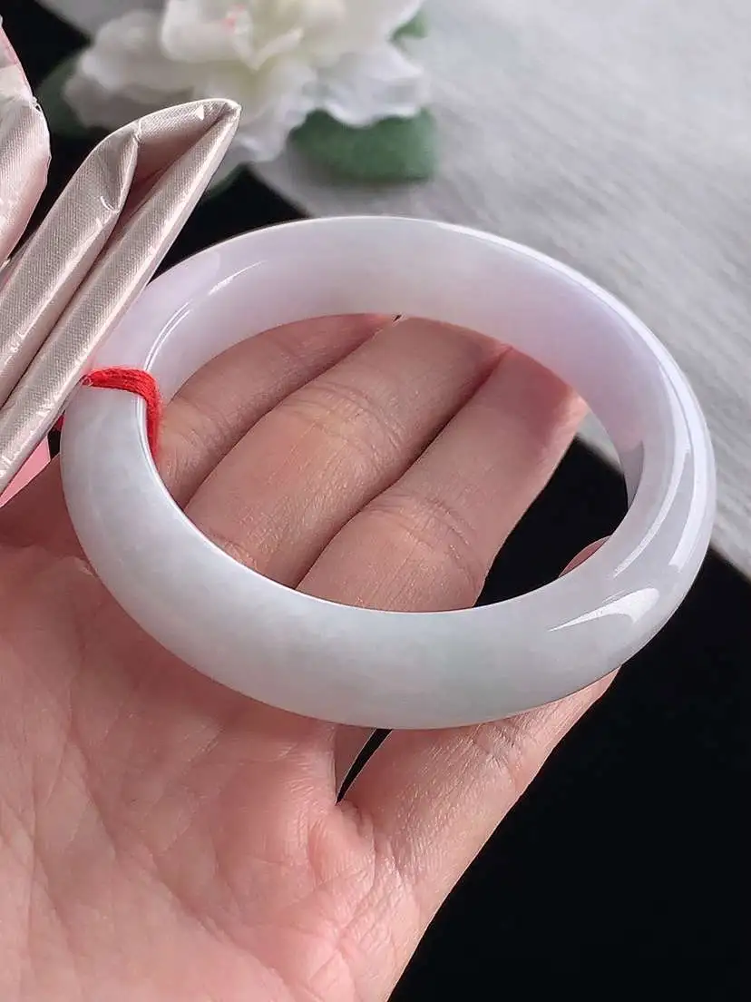 a货翡翠老坑冰种紫罗兰正装正圈手镯55-56圈口  尺寸55.5×12.2×8.8mm 1127