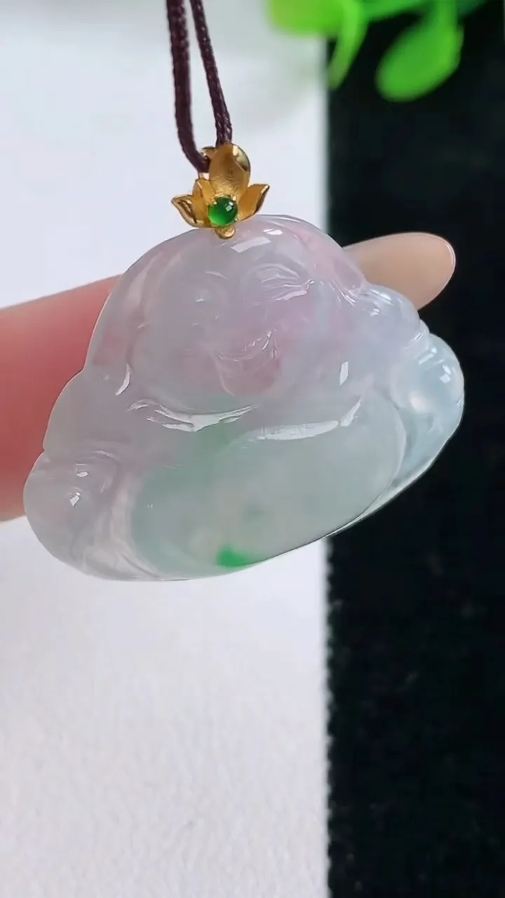天然A货翡翠佛公吊坠，尺寸25-29-3.8，重量:4.38g
11月29日